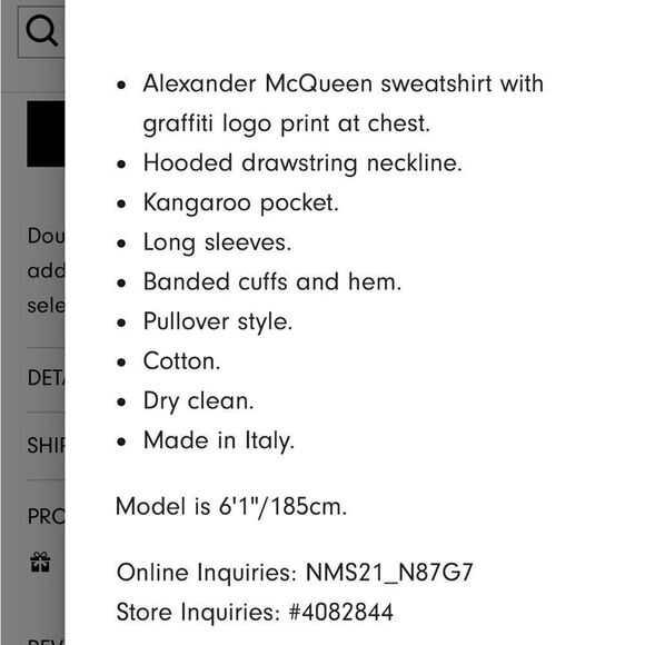 Alexander McQueen Men's Graffiti-Print Pullover Hoodie - Picture 7 of 7